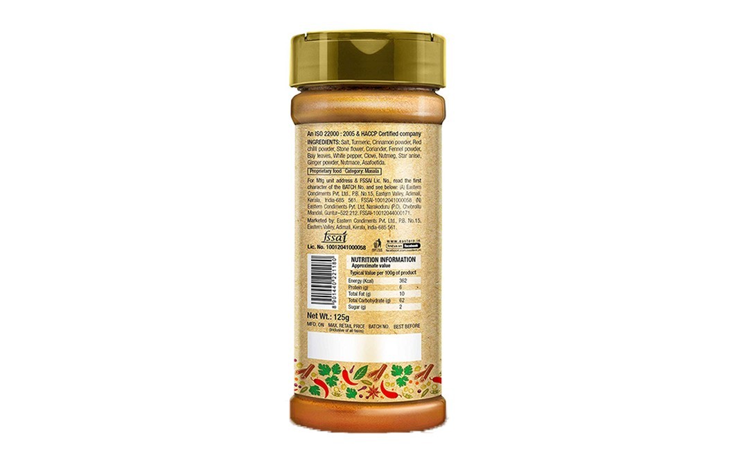 Eastern Spice Blend Bardoli Ki Khichdi Masala   Plastic Bottle  125 grams